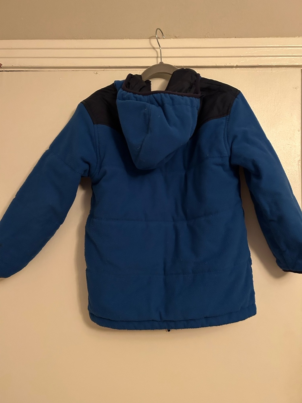 The North Face Reversible Navy & Royal Blue Hooded Jacket | youth XS (6) - Picture 7 of 9